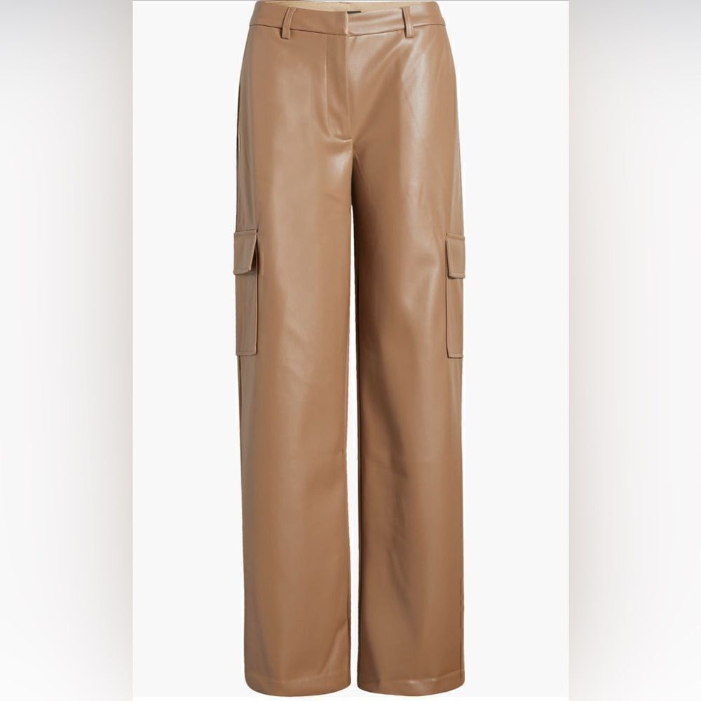 NWOT Halogen® Wide Leg Faux Leather Cargo Pants Size XL